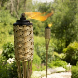 Outdoor Bamboo Torch Set Of 4 Tiki Torch