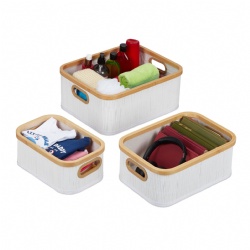 🌟 Discover Elegant Versatility with This Bamboo Storage Basket Set of 3 🌟