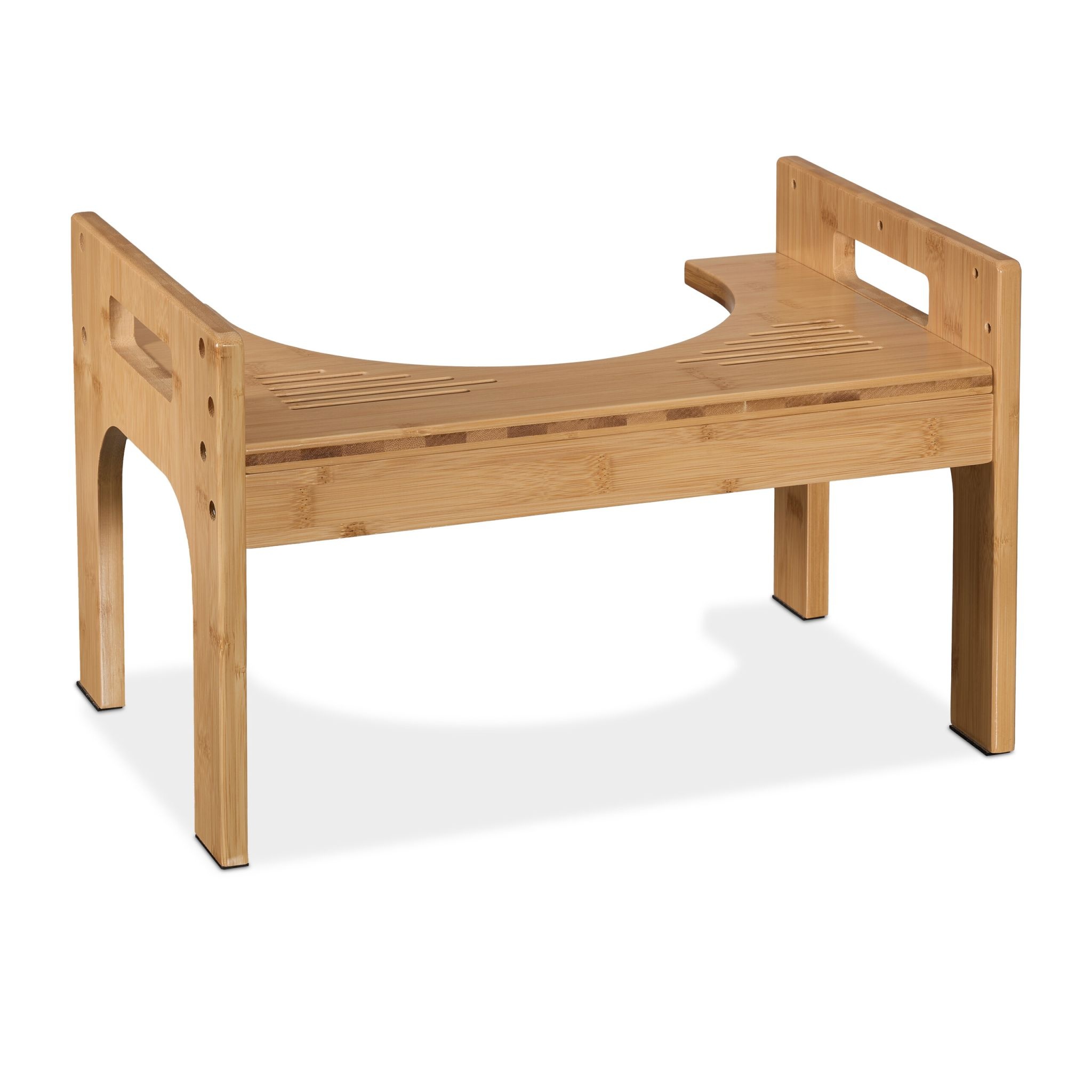 Ergonomic Bamboo Toilet Stool – Durable Design with Non-Slip Silicone Feet, Promoting Healthy Bowel Movements by Facilitating a Natural Squatting Position