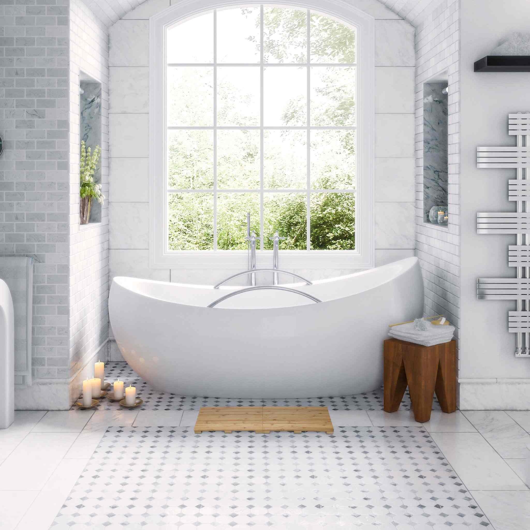 Luxurious and Eco-Friendly Foldable Bamboo Shower Mat for Modern Bathrooms - Experience Safety and Style with Natural Bamboo