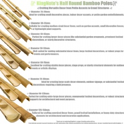 Enhance Your Outdoor Spaces with KingNote's Half-Round Bamboo Poles | Eco-Friendly, Durable, and Perfect for Landscaping, Garden Edging, and Architectural Designs.