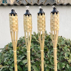 Durable and Stylish Natural Bamboo Tiki Torch – Ideal for Outdoor Celebrations and Gatherings