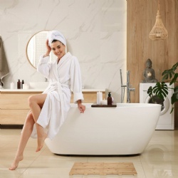 Luxurious and Eco-Friendly Foldable Bamboo Shower Mat for Modern Bathrooms - Experience Safety and Style with Natural Bamboo