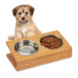 Elevate Your Pet's Mealtime with the Stylish and Ergonomic Bamboo Elevated Pet Bowl Stand for Enhanced Comfort